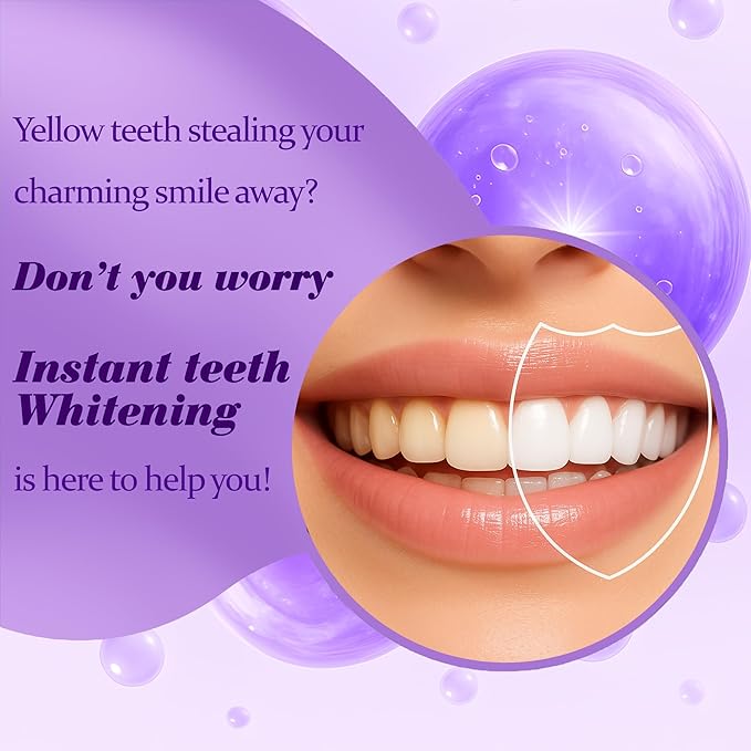 VIELLA POP Purple Toothpaste, Active Antimicrobial Peptide Purple to Blue Foam Whitening Toothpastes with Niacinamide, Fluoride Free, Passion Fruit & Mint Flavor, Appropriate for Sensitive Teeth (1)