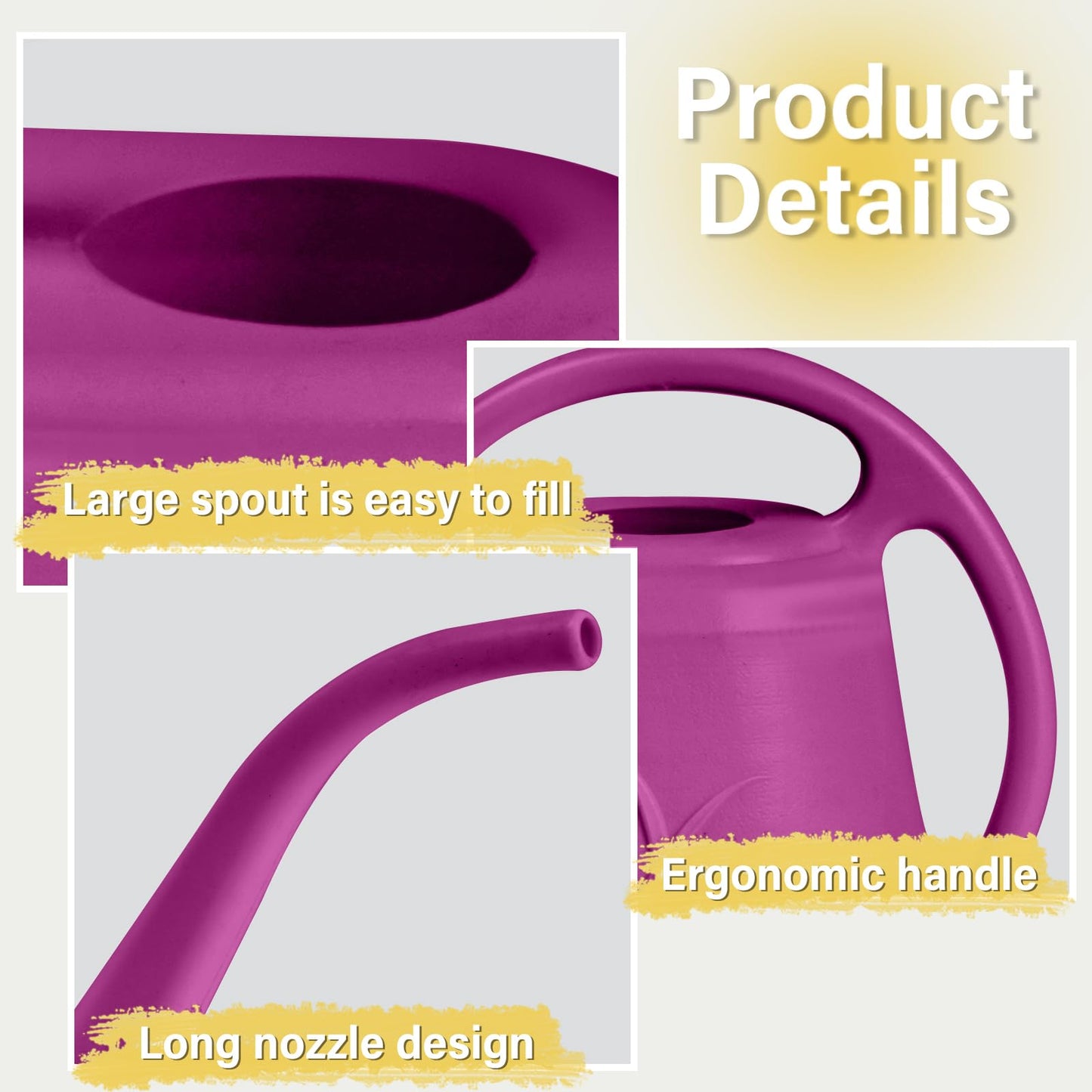 TTAOE GN Watering Can - for Home Plant Garden - 1/2 Gallon - Rose Red