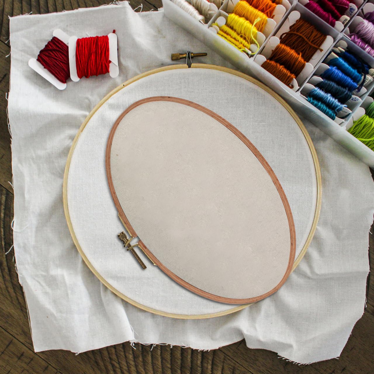 PLAFOPE Oval Wood Embroidery Hoop Large Frame for Cross Stitch and Needlework Spacious Craft for Detailed DIY Quilting and Decorative Home Art Display