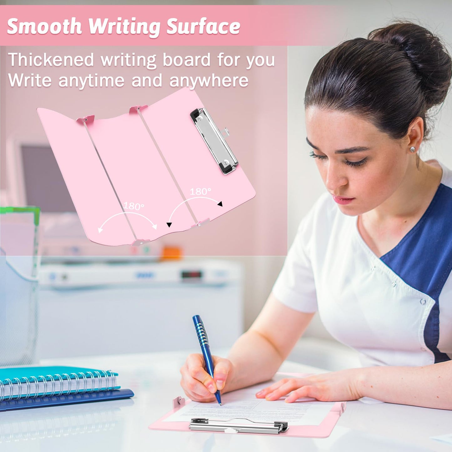 Nursing Clipboard Foldable Clipboard Medical: Edition Cheat Sheets Aluminum 3 Layers Foldable Clipboards Nursing Pocket Size Profile Clip Nurse Clipboards Notepad for Nurses Students and Doctors