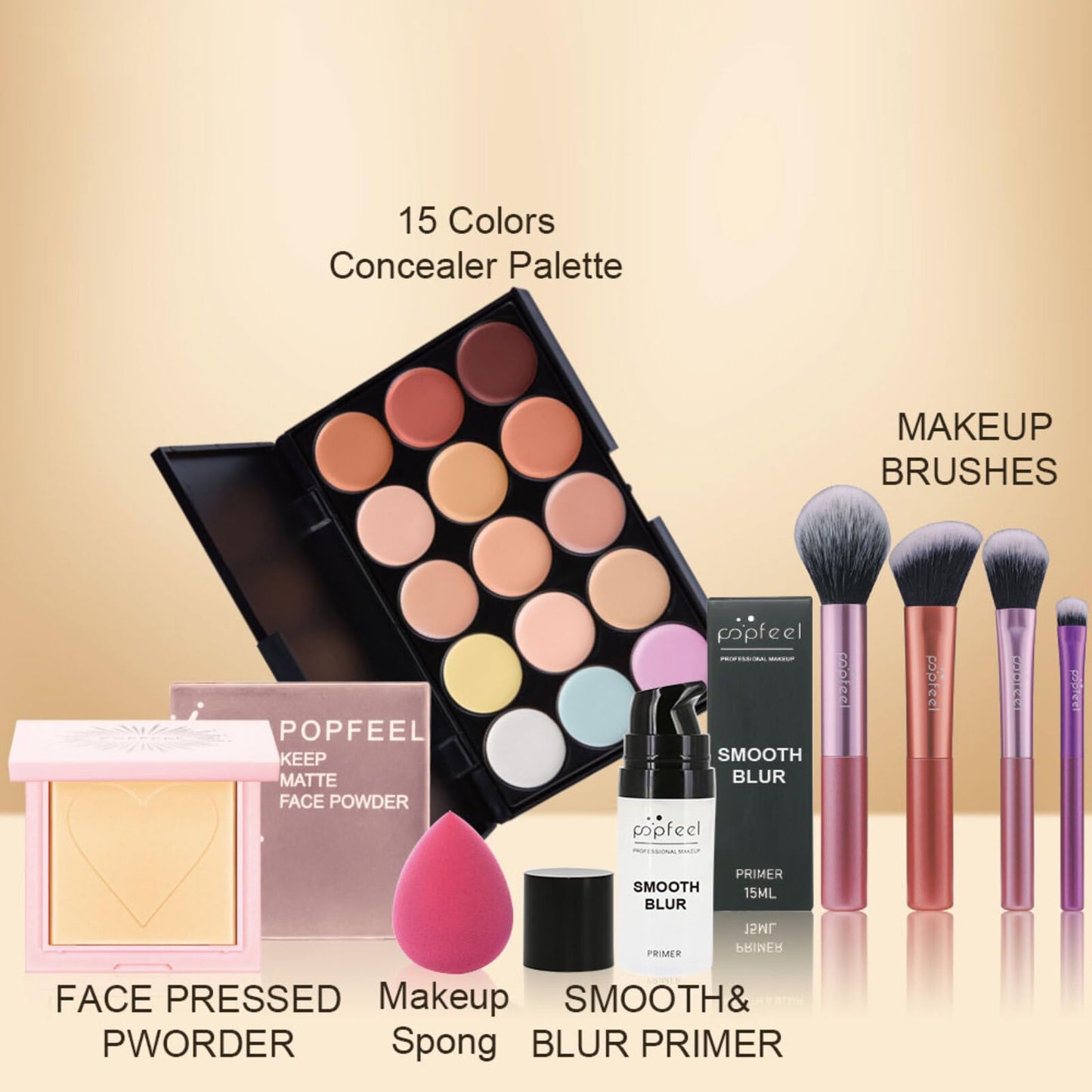 FantasyDay All in One Makeup Kit for Women Full Kit Girls Makeup Gift Sets Xmas Essential Bundle Include Eyeshadow Palette Lipstick Blush Concealer Eyeliner Mascara Foundation Brush Eyebrow Pencil
