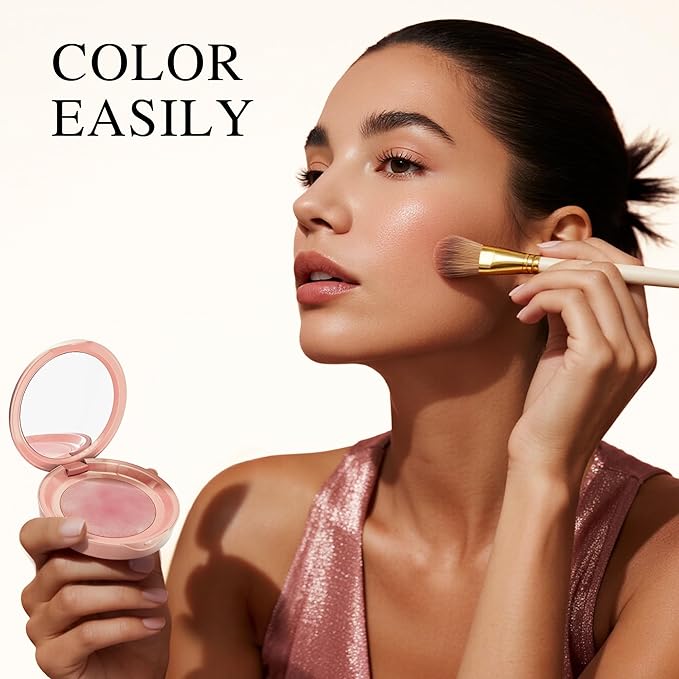PHOFAY Luminous Blush Powder-Multi-Use Formula, Ultra-Fine & Smooth, Longer-Lasting Wear with Natural Luminous Glow (03#)