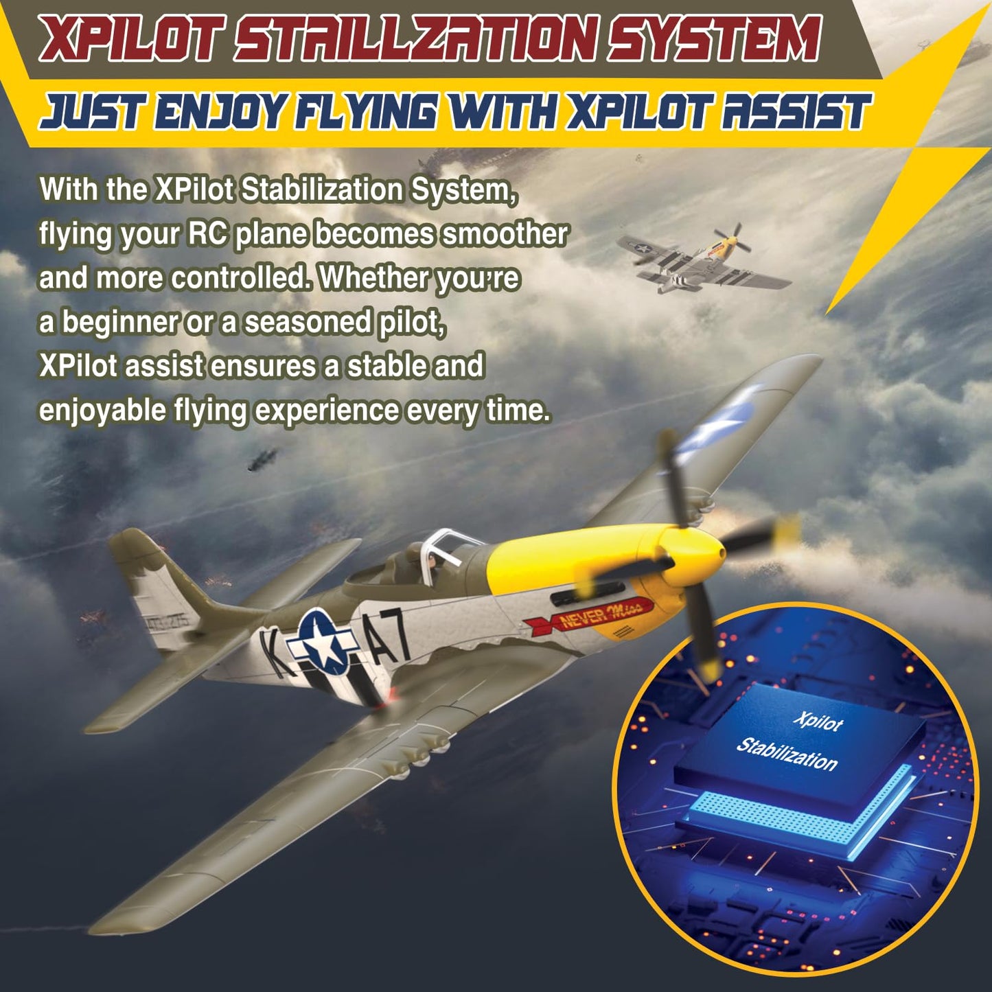 LEAMBE Brushless 4 Channel RC Plane, Ready to Fly Aerobatic Aircraft, Easy Control for Beginners, P51 Mustang RC Airplane for Adults Green