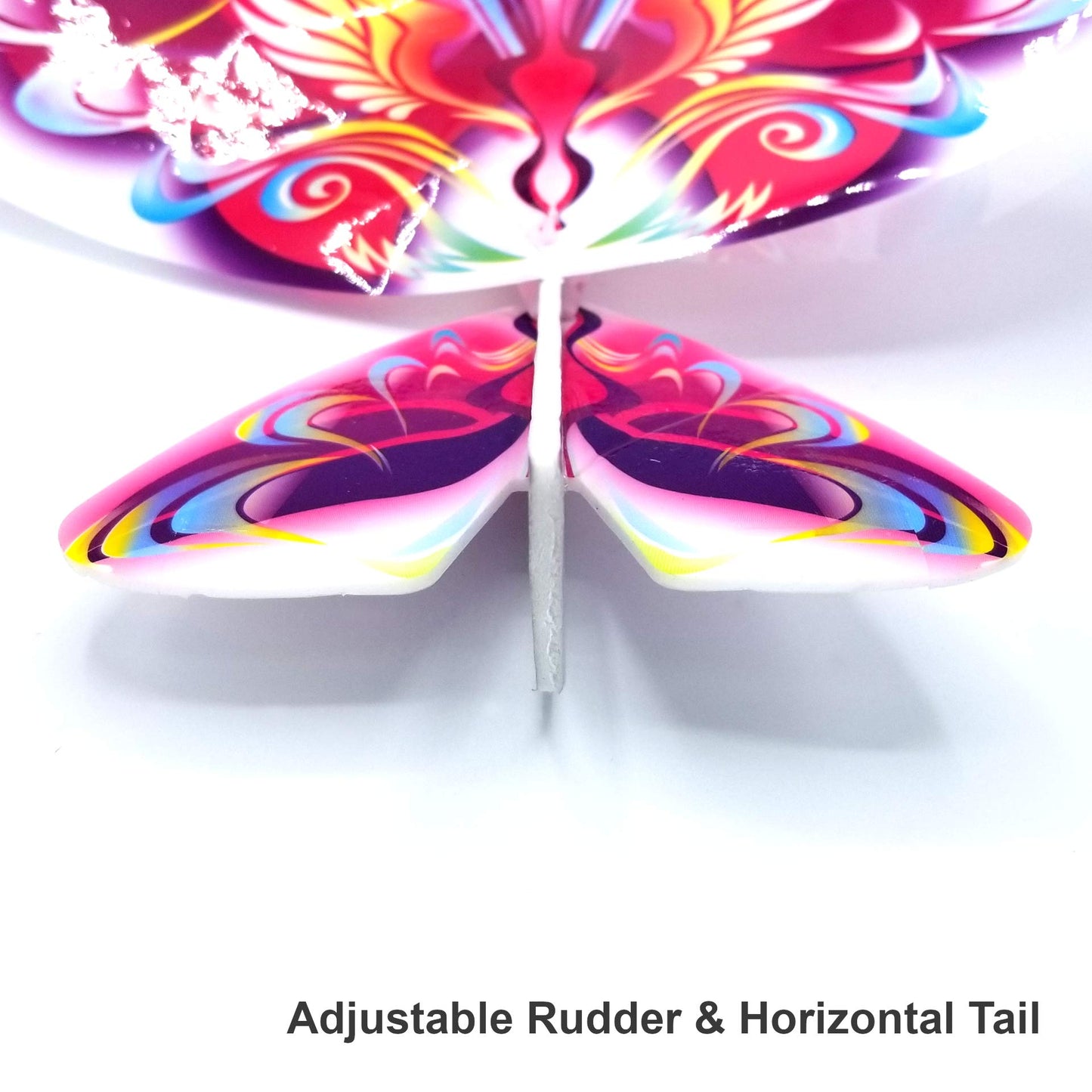 Self Flying eBird Pink Butterfly - Electronic Flying Bird Drone Toy. Adjust The Rudder to Make The Flapping Wings Bird Fly Forward and Back to You. 3 Flying Models! No Remote Control Needed