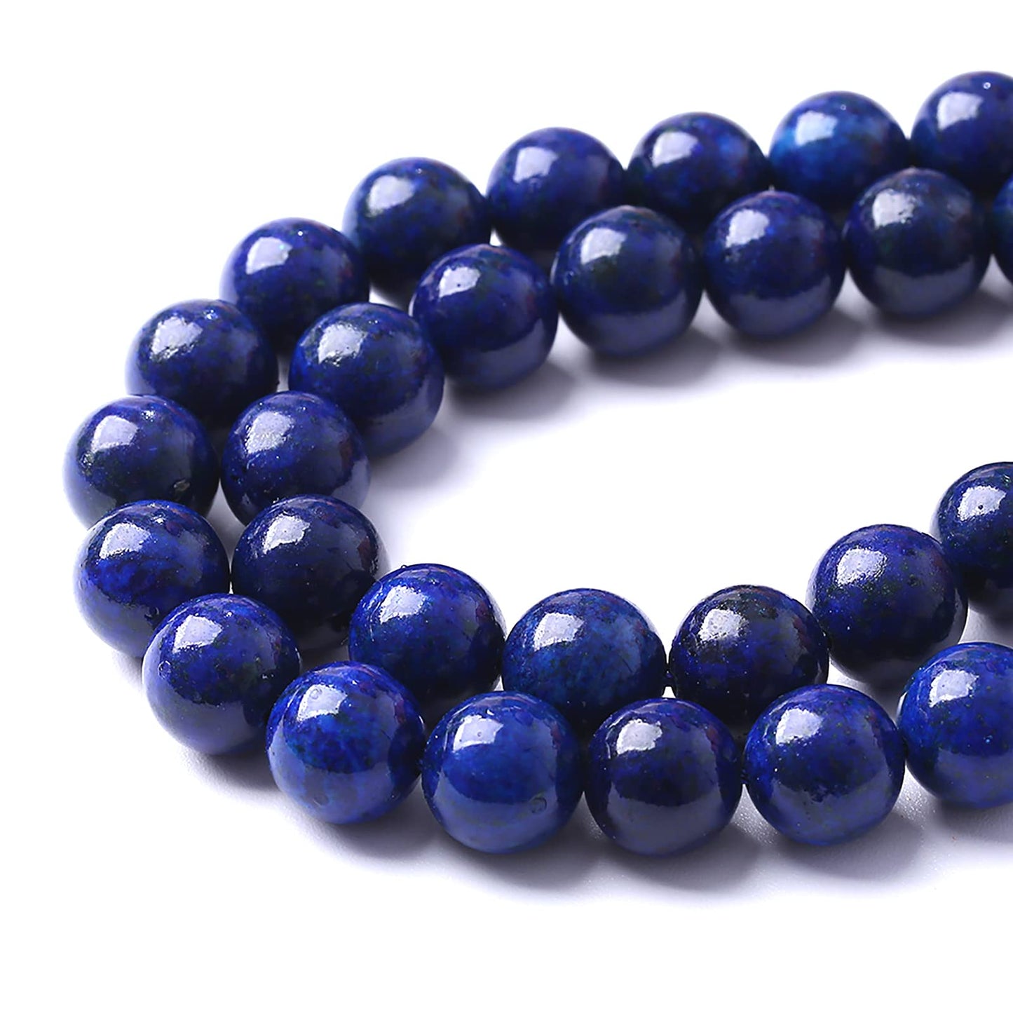 10mm 36pcs Natural Stone Beads Lapis Lazuli Stone Crystal Energy Healing Power Stone Beads for Jewelry Making DIY Bracelet Necklace Accessories(Lapis Lazuli Stone, 10mm)