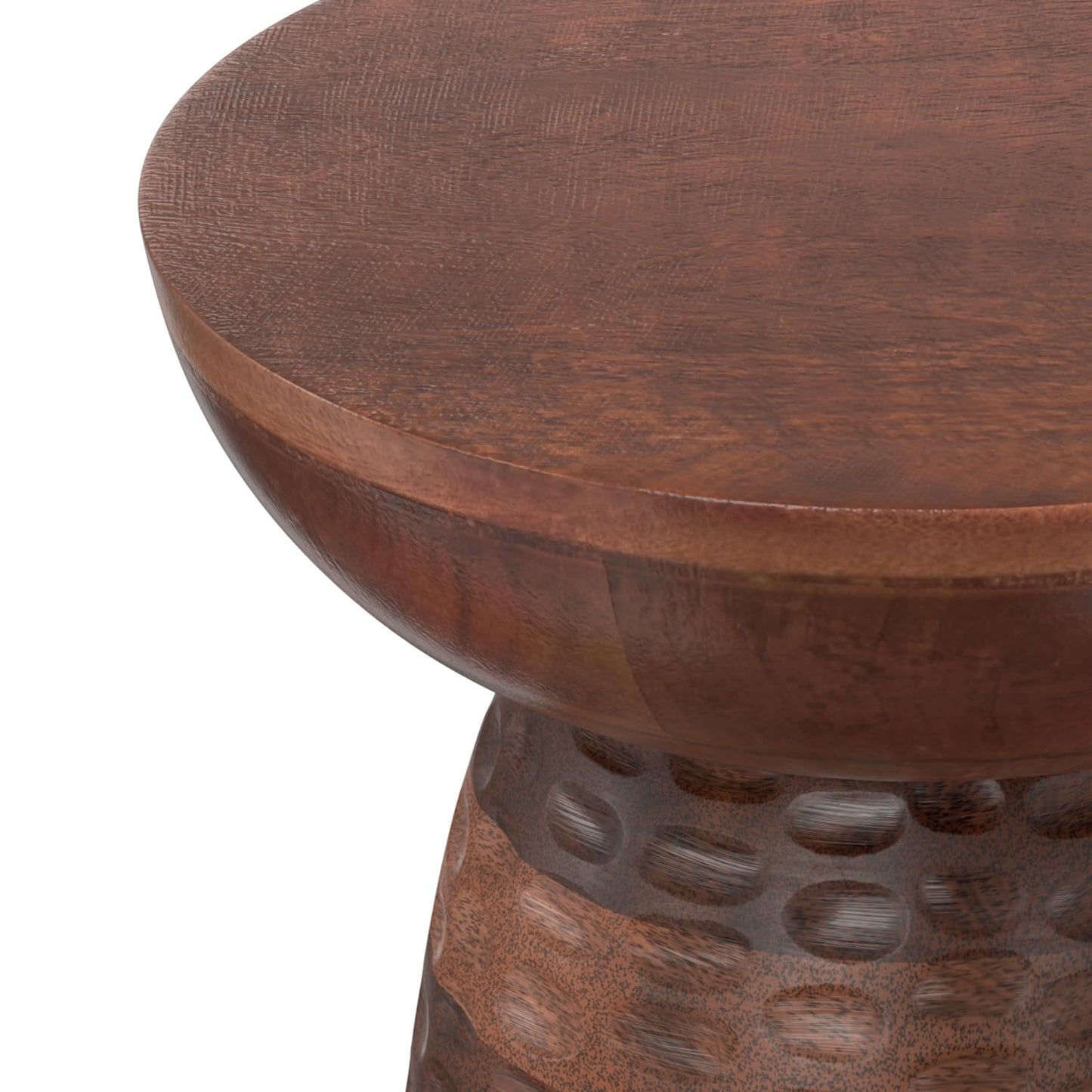 SIMPLIHOME Boyd End Table - 13" Wide x 18" High Solid Mango Wood Round Accent Table in Warm Dark Brown, Handcrafted Contemporary Nightstand or Lamp Stand for Living Room, Bedroom, or Office, Assembled