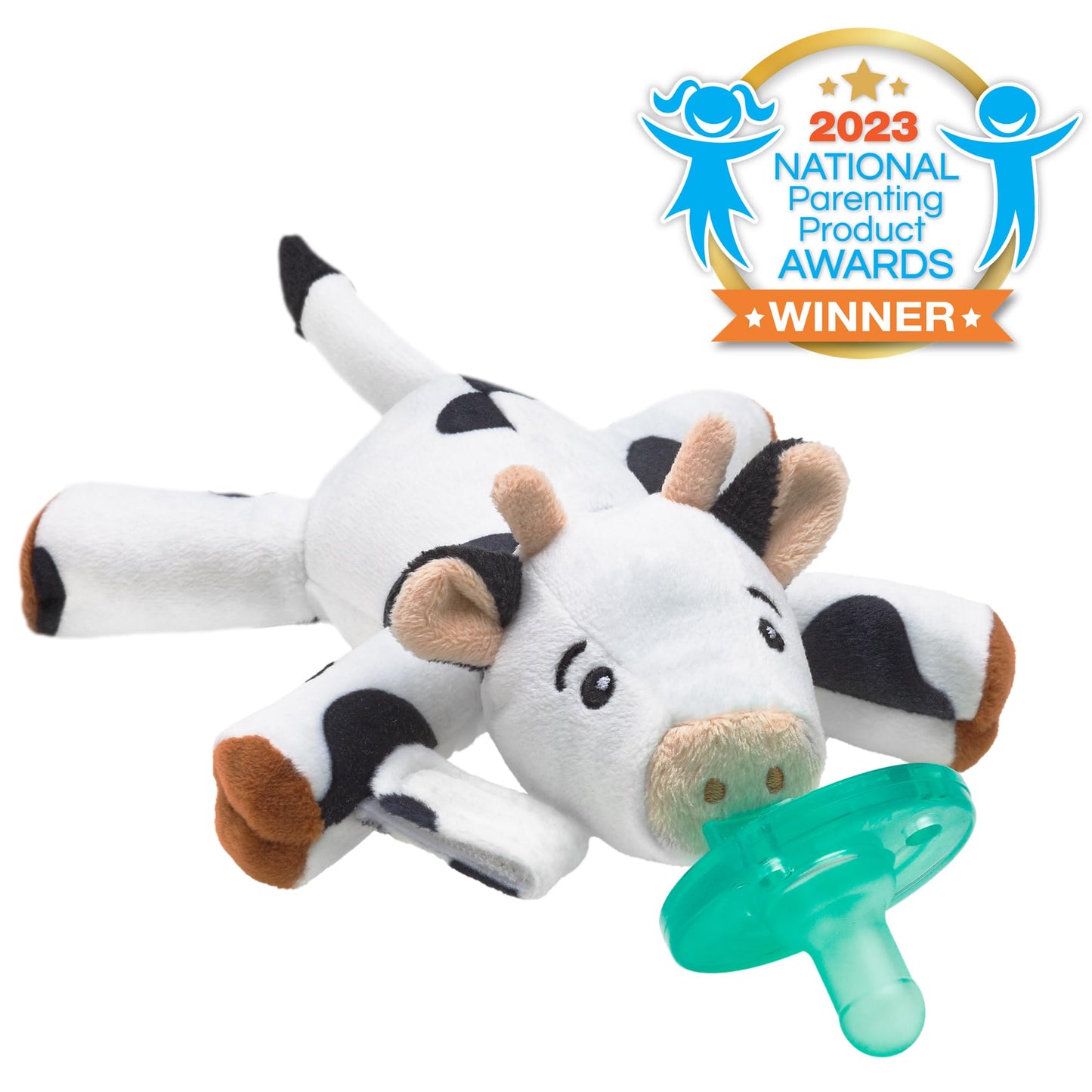 Philips Avent Soothie Snuggle Pacifier Holder with Detachable Pacifier, 0m+, Cow, SCF347/05