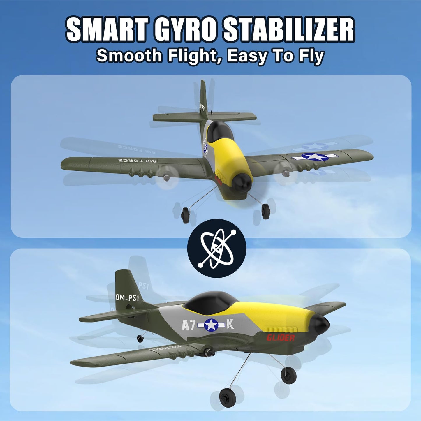 OMNANGO RC Plane，3 Channel RC Jet Plane with 2.4GHz Remote Control 6-Axis Gyro Drone for Kids 8-12 & Adults, Beginner-Friendly Outdoor Remote Control Airplane, Rechargeable Battery, Easy to Fly