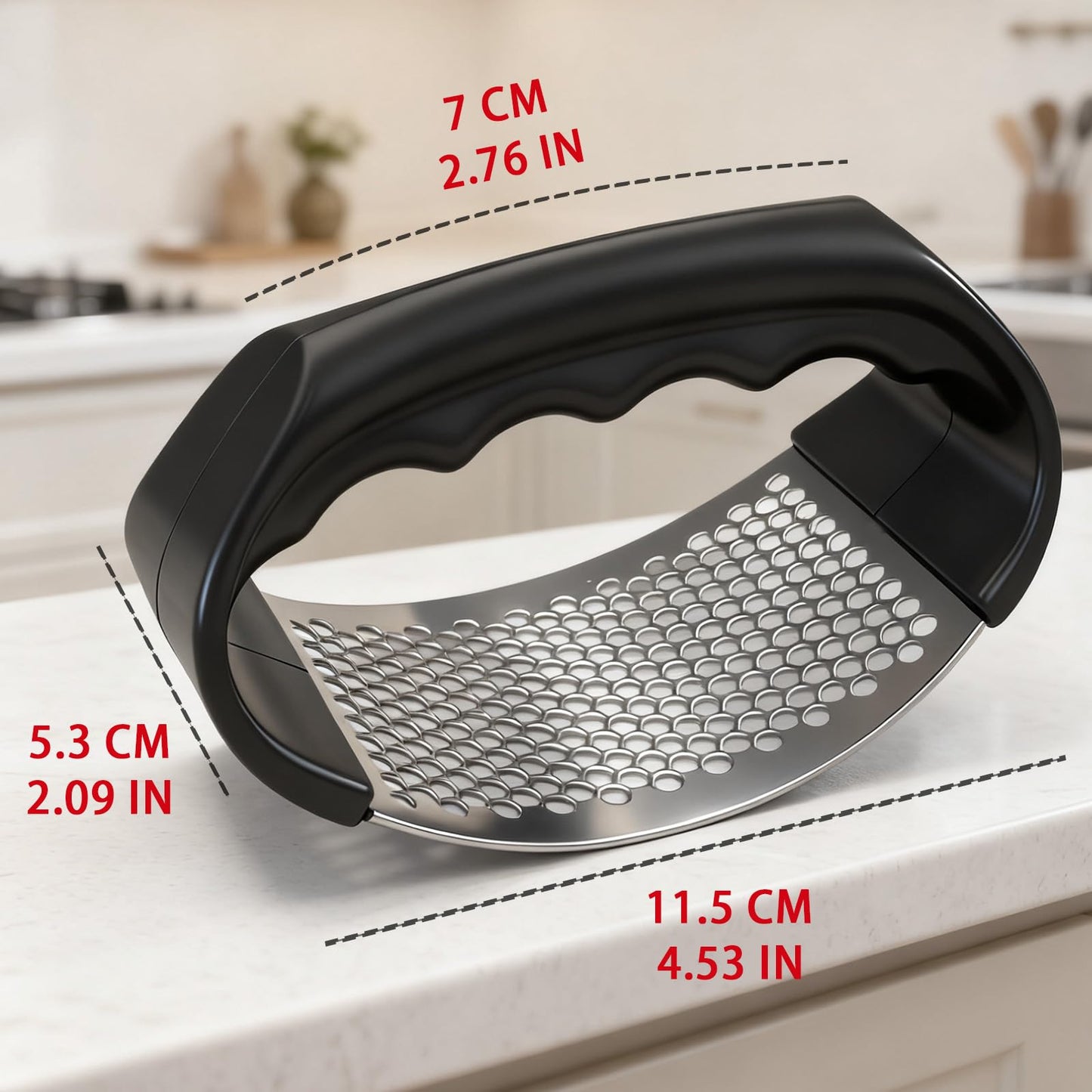 Garlic press rocker, Stainless Steel Garlic Crusher – Effortless Mincing, Rust-Resistant Kitchen Gadget