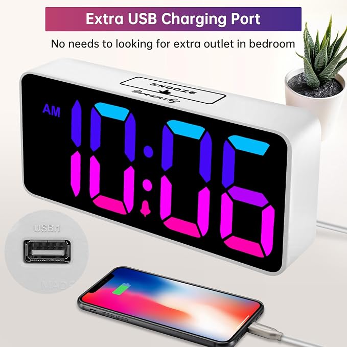 DreamSky Large Digital Alarm Clock Big Number for Seniors/Visually Impaired