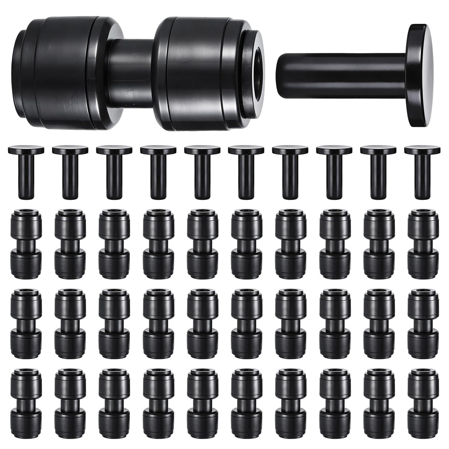 30 PCS Quick Connect 1/4" Drip Irrigation Coupling Fitting,Push-to-Connect Straight Coupler Connectors for 1/4" Irrigation Tubing with 10PCS End Plugs,Hose Connectors for Drip Irrigation System