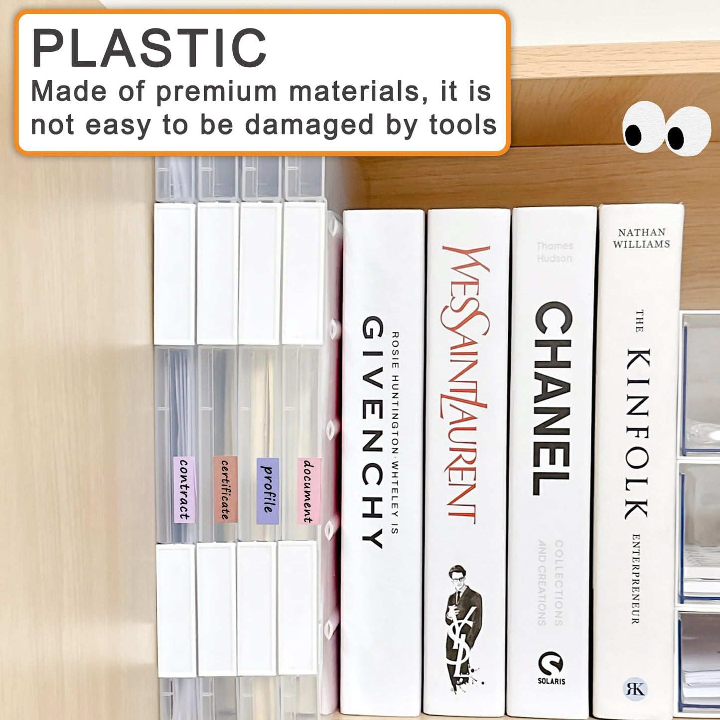 LonlyEagle 12 Pcs Clear A4 File Portable Project Case, Plastic Storage Box for 8.5" x 11" Letter Paper, Scrapbook Paper Storage Boxes Documents Magazines Holder