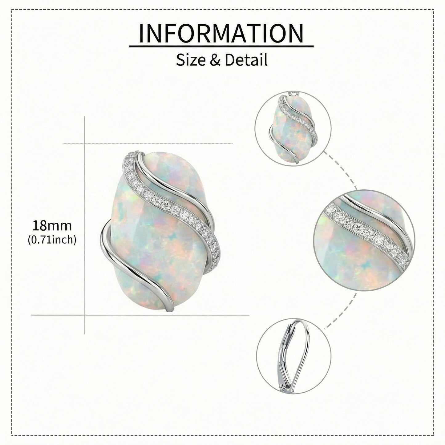 ONEFINITY White Opal Earrings Opal Earrings Opal Jewelry Gifts for Women