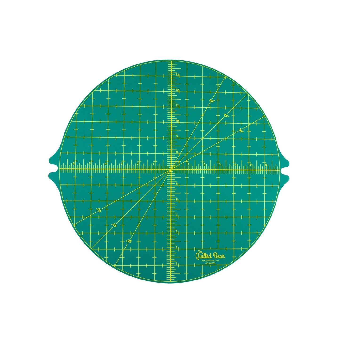 The Quilted Bear Rotating Cutting Mat - Circular 14" x 14" Self Healing 360° Rotating Craft Cutting Mat with Innovative Locking Mechanism for Quilting, Sewing, Dressmaking & Crafts (Green)
