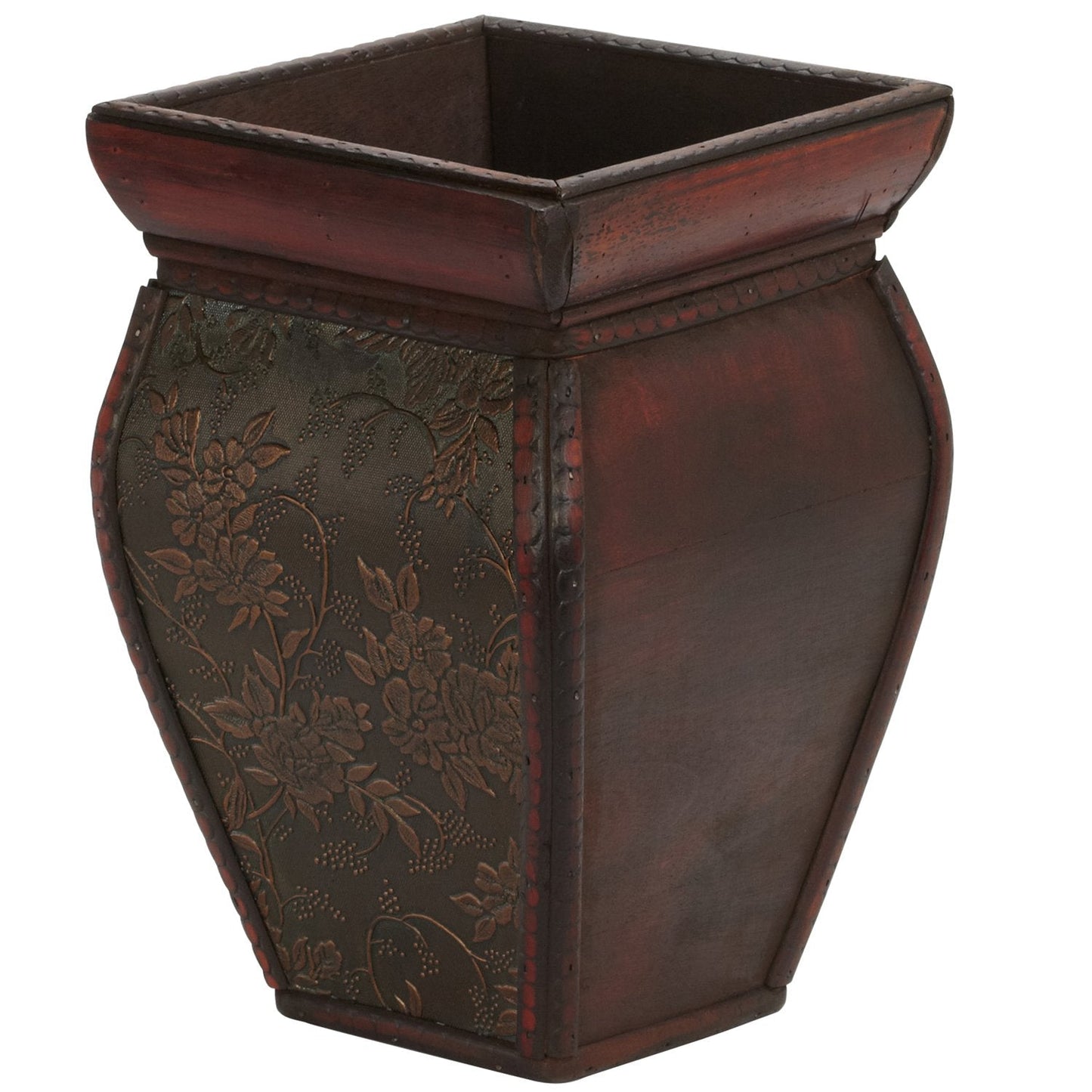 Nearly Natural 0523 Square Planters with Rim (Set of 4) Brown