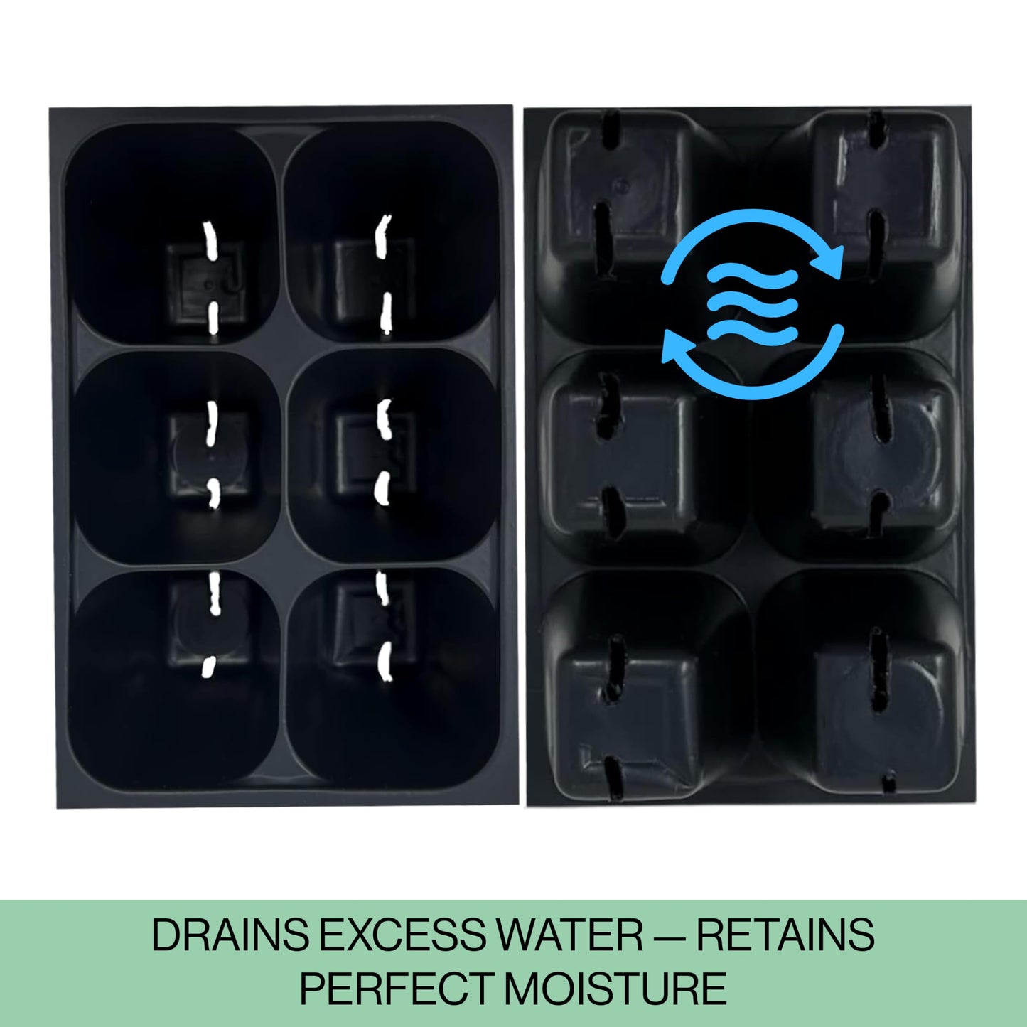 Seed Starter Trays, 144 Cells (24 Trays - 6 Cells Per Tray) + Plant Stakes
