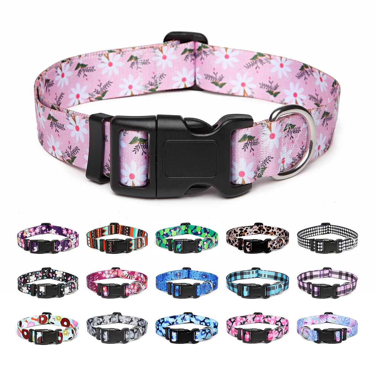 Mercano Adjustable Dog Collar - Special Design Patterns, Soft Nylon Comfortable Sturdy Pet Collar for Small Medium Large Dogs (XS, Tribal Red)