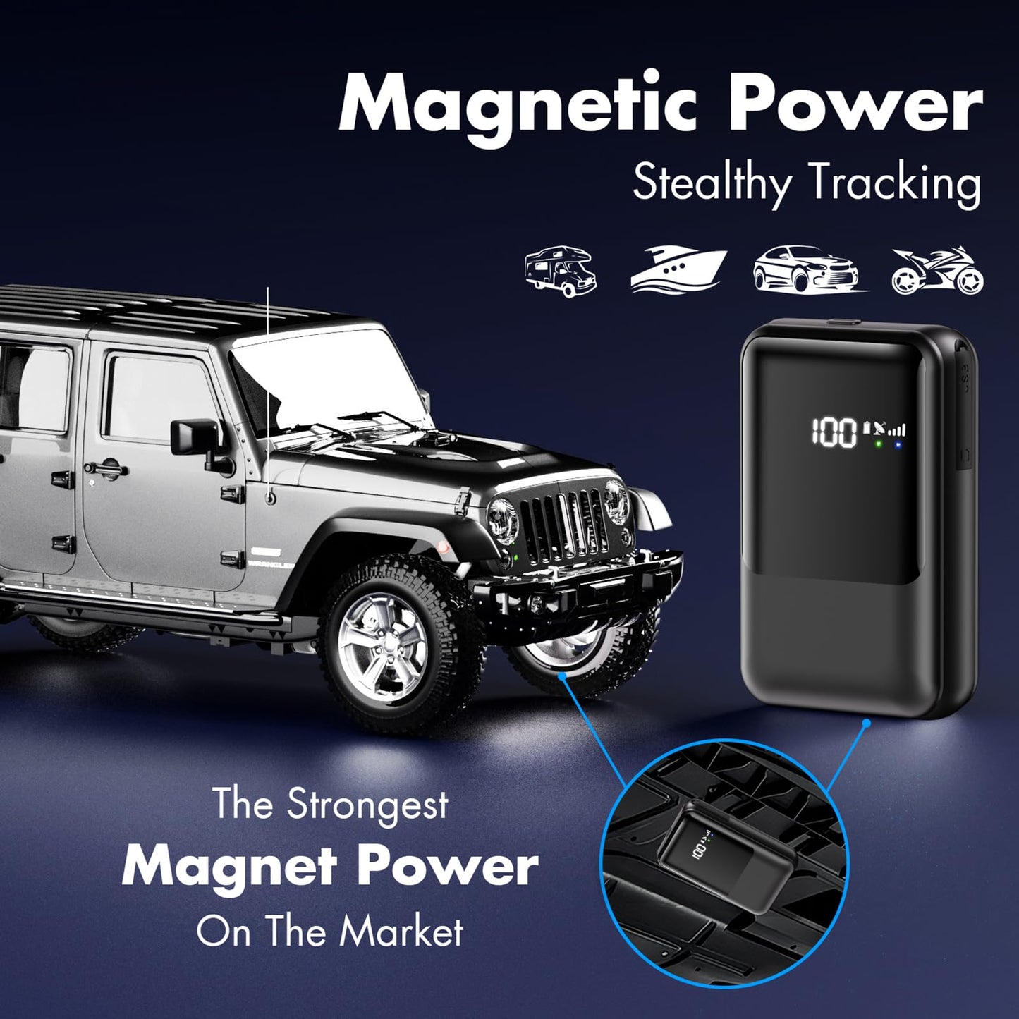 FASGAIN GPS Tracker for Vehicles, Assets Car Tracker Device with App, Up to 7 Months Batter, Magnetic Waterproof Tracking Device, Worldwide Coverage – iOS, Android (Subscription Required)(8000Mah)