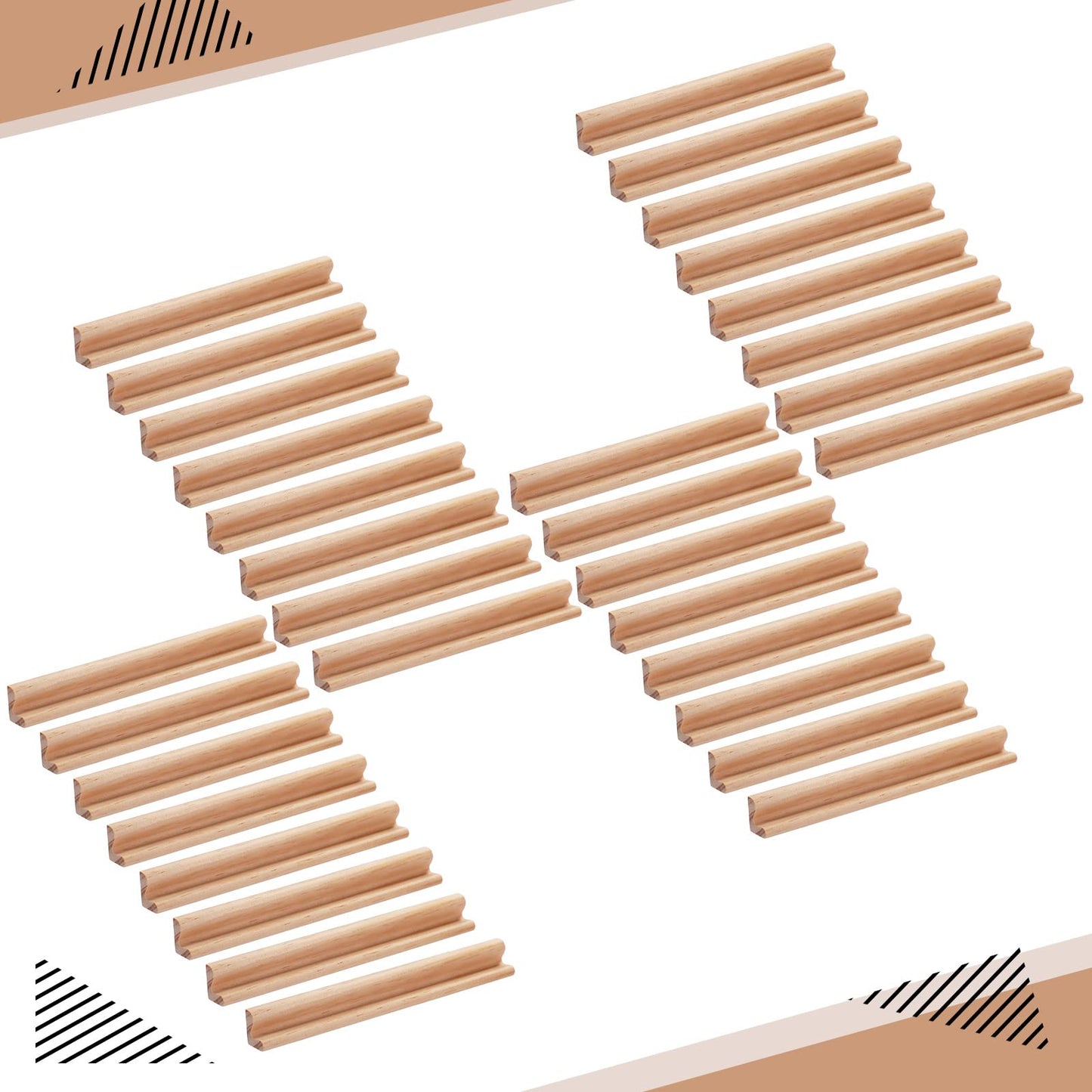 Sumind 32 Pack Wooden Tile Holders Letter Replacement Wood Racks Tile Holders Smooth Trays for Letter Tiles Crafts and Game Stands, 7.36 x 1 x 0.66 Inch
