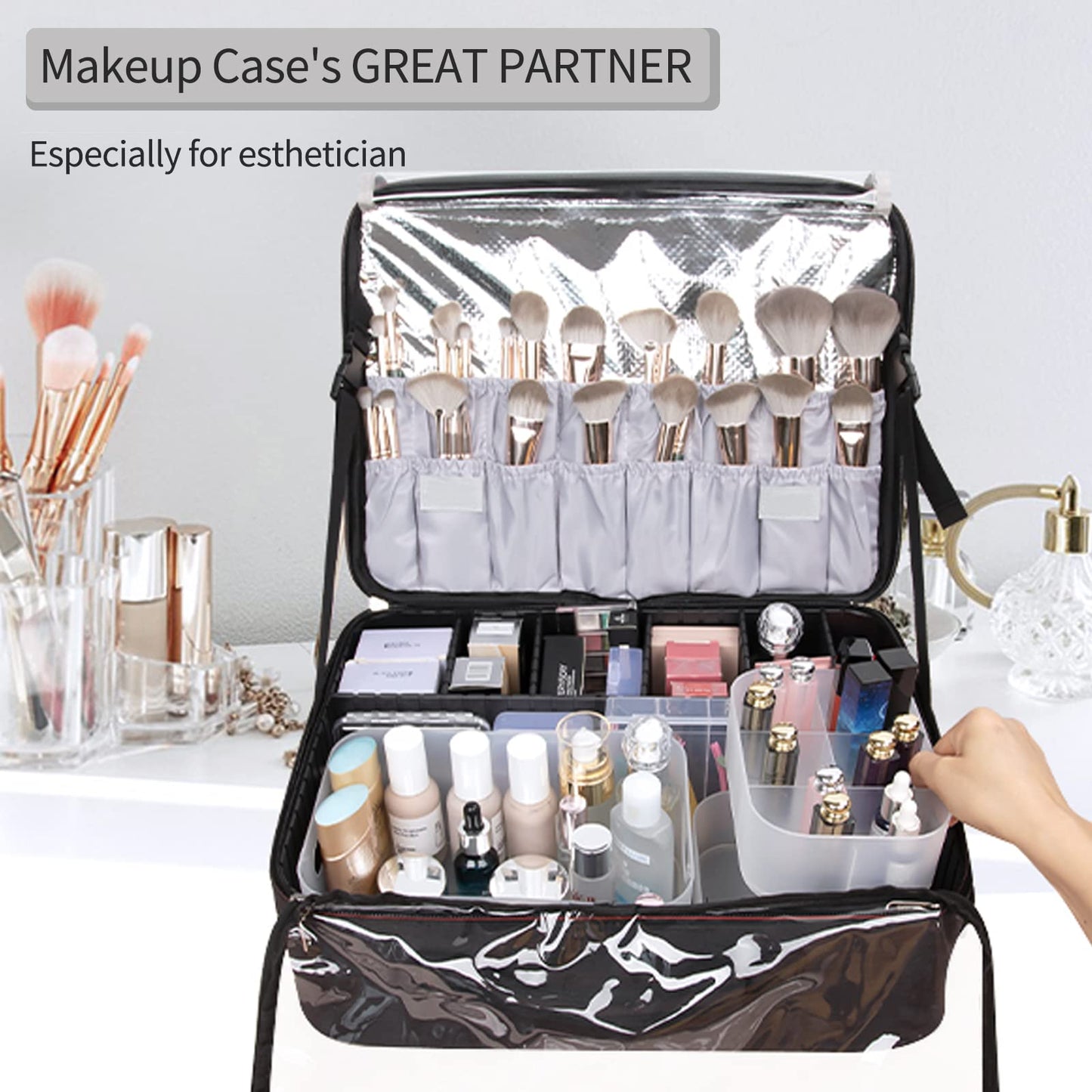 OCHEAL Makeup Organizer Case Set: Stackable Clear Vanity Storage - Multi-size Holder for Makeup, Jewelry, Toiletries