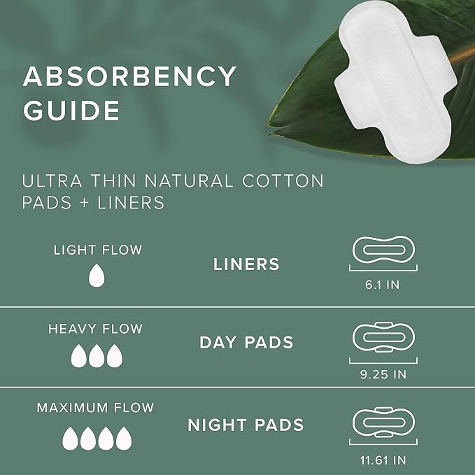 Veeda Natural Cotton Day Pads for Women - Heavy Flow Absorbent Ultra-Thin Feminine Pads with Wings - Hypoallergenic Period pads - Unscented & Chlorine free Sanitary Napkins - 84 Count