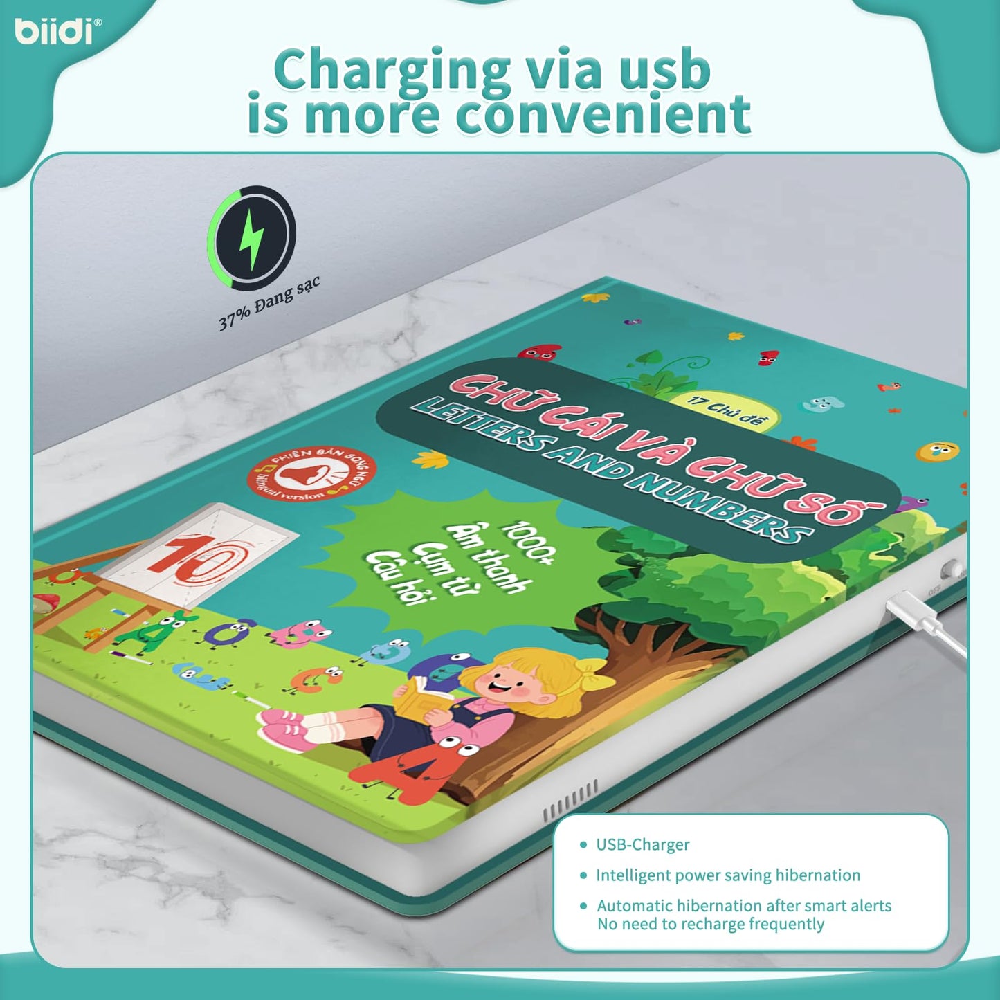biidi Vietnamese-English Book for Bilingual Kids. Learn Vietnamese Alphabet. Vietnamese Books for Toddlers Learning Toy （Alphabet & Number）