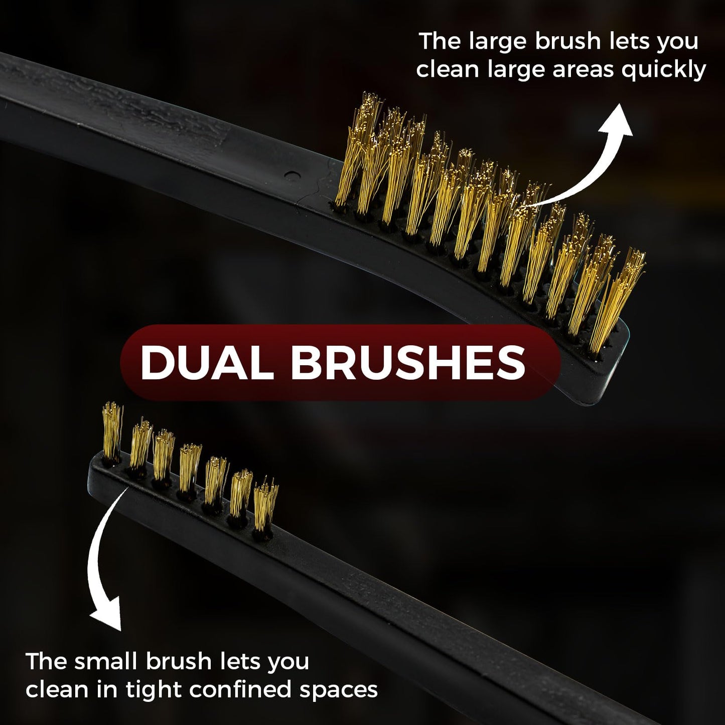 12 Pack Double-Ended Gun Cleaning Brushes Set, Brass Brush Gun Cleaning -Nylon Handle - All Purpose Cleaning Supplies Kit