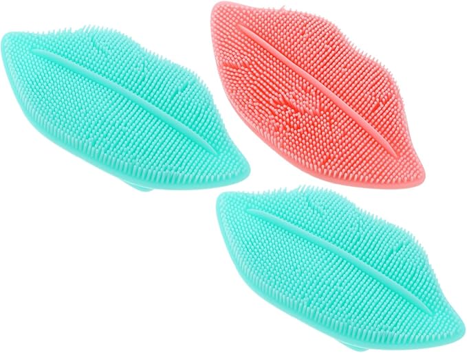 3Pcs Lip Face Cleansing Brush Exfoliating Tool for Makeup Removal Portable Facial Scrubber for Women Lightweight and Travel Friendly Face Wash Tool