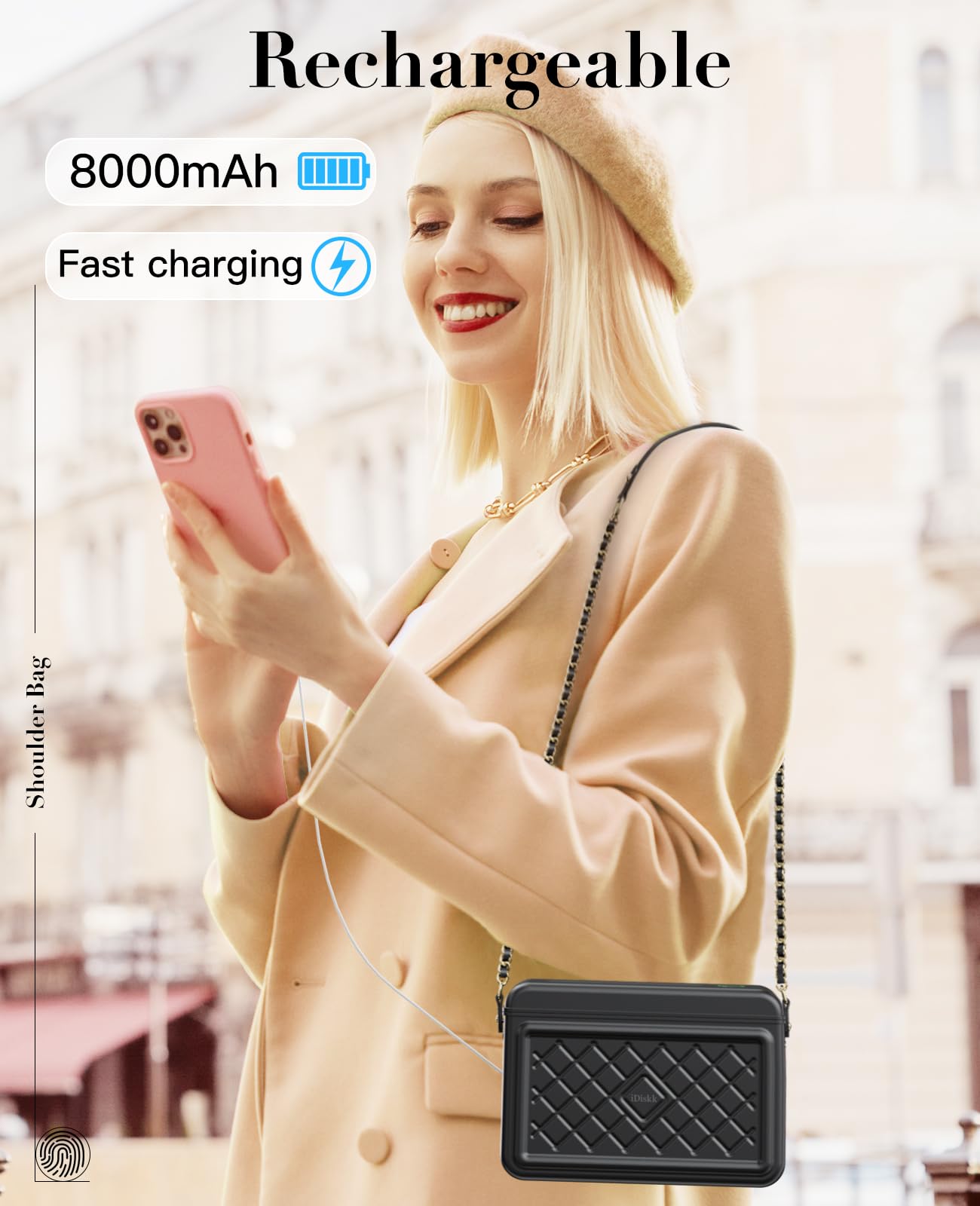 iDiskk Security Lock Box, Metal Safe Box with Anti-Theft with Fingerprint and Password Unlocking, MFi Certification Compatible with Find My App (iOS Only) Ideal for Secure Storage of Valuables