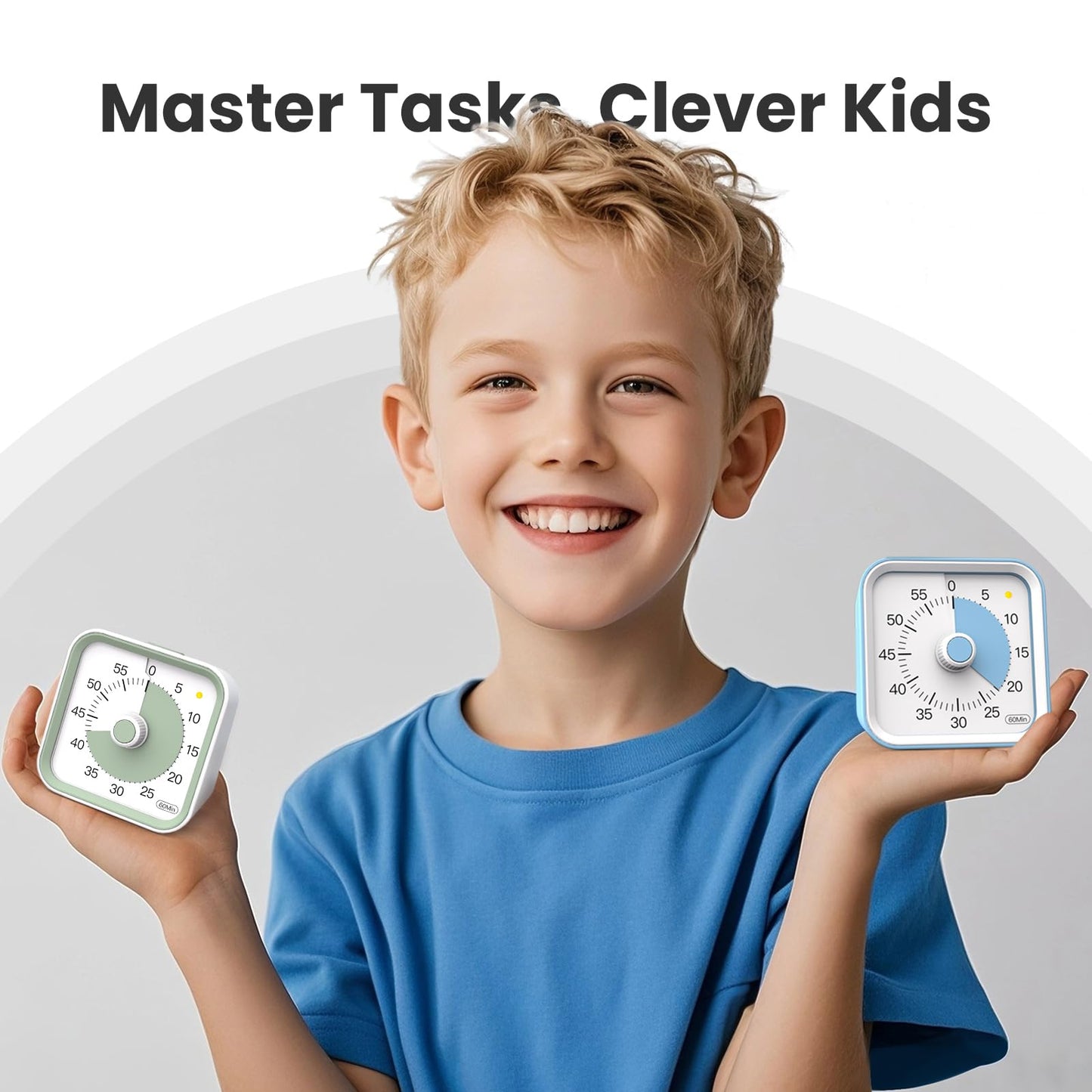 InfPokid Visual Timer for Kids with Pause Function, 60 Minute Countdown Timer for Kids Desk Study, Teaching, Kitchen Cooking, Office Meetings, Time Management for ADHD (White)