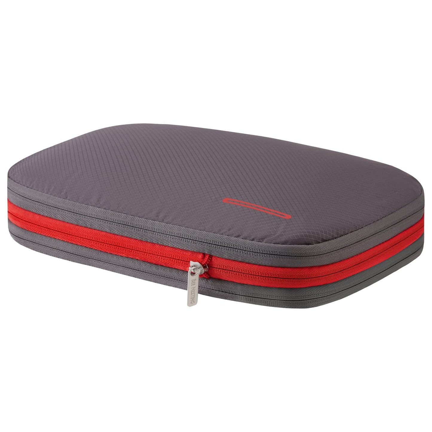 BeeNesting Compression Packing Cubes for travel carry on WaterProof Double Sided Small compressable packing bags 9L/GrayRed