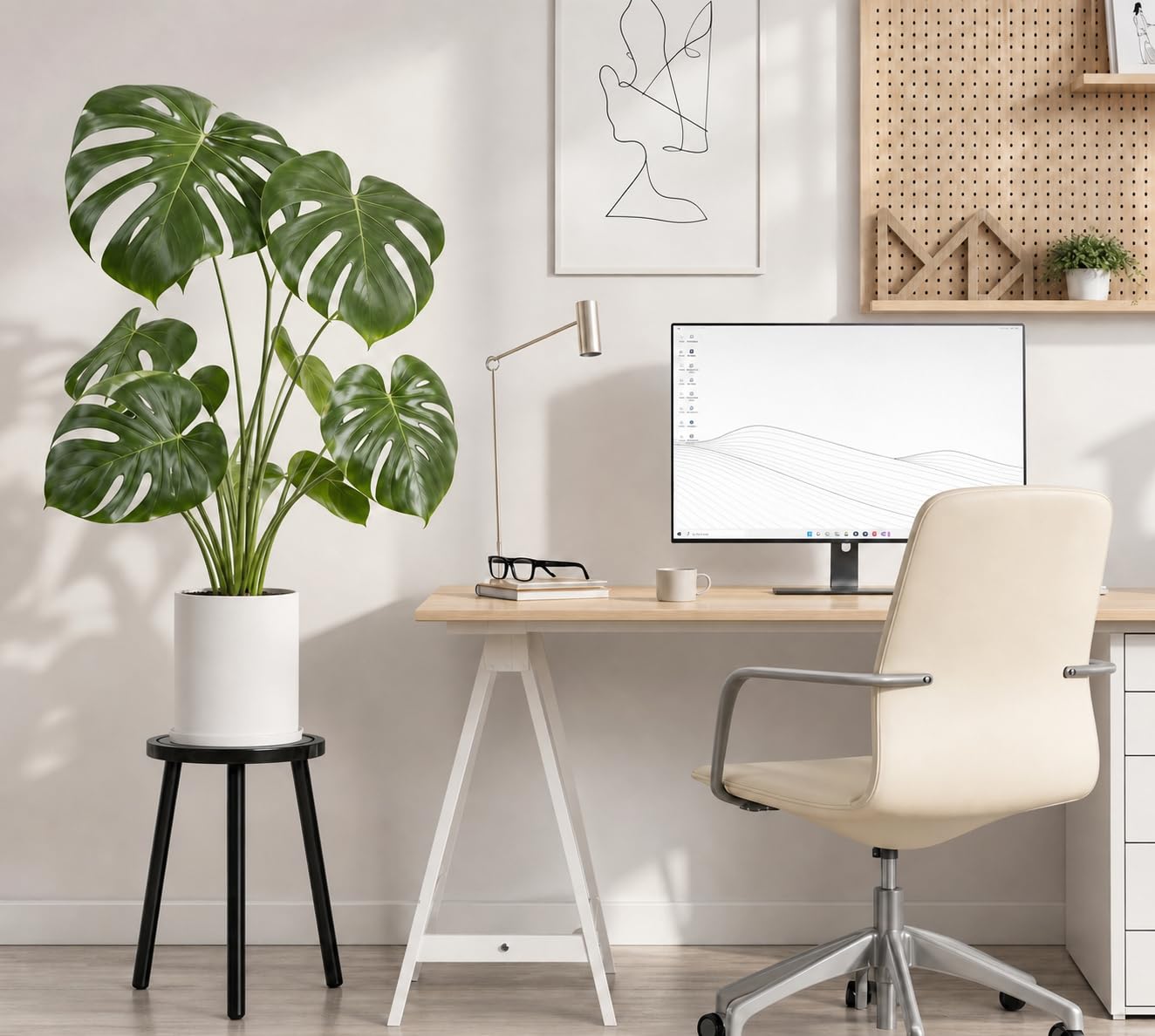 Vecxoty 2-Pack Wood Plant Stands Indoor, 16.7" Tall Plant Stand Outdoor Mid-Century Plant Stool, Single Plant Table Modern Small Round Side/End Table for Living Room, Balcony, Office(Black)
