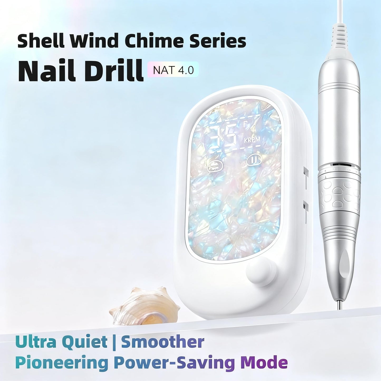 Kylara Professional Nail Drill–35000 RPM Electric Nail File Cordless,Quiet Efile for Nails Machine with Long Battery,Low Noise & Vibration Professional Grade Acrylic Drill for Manicure & Nail Art