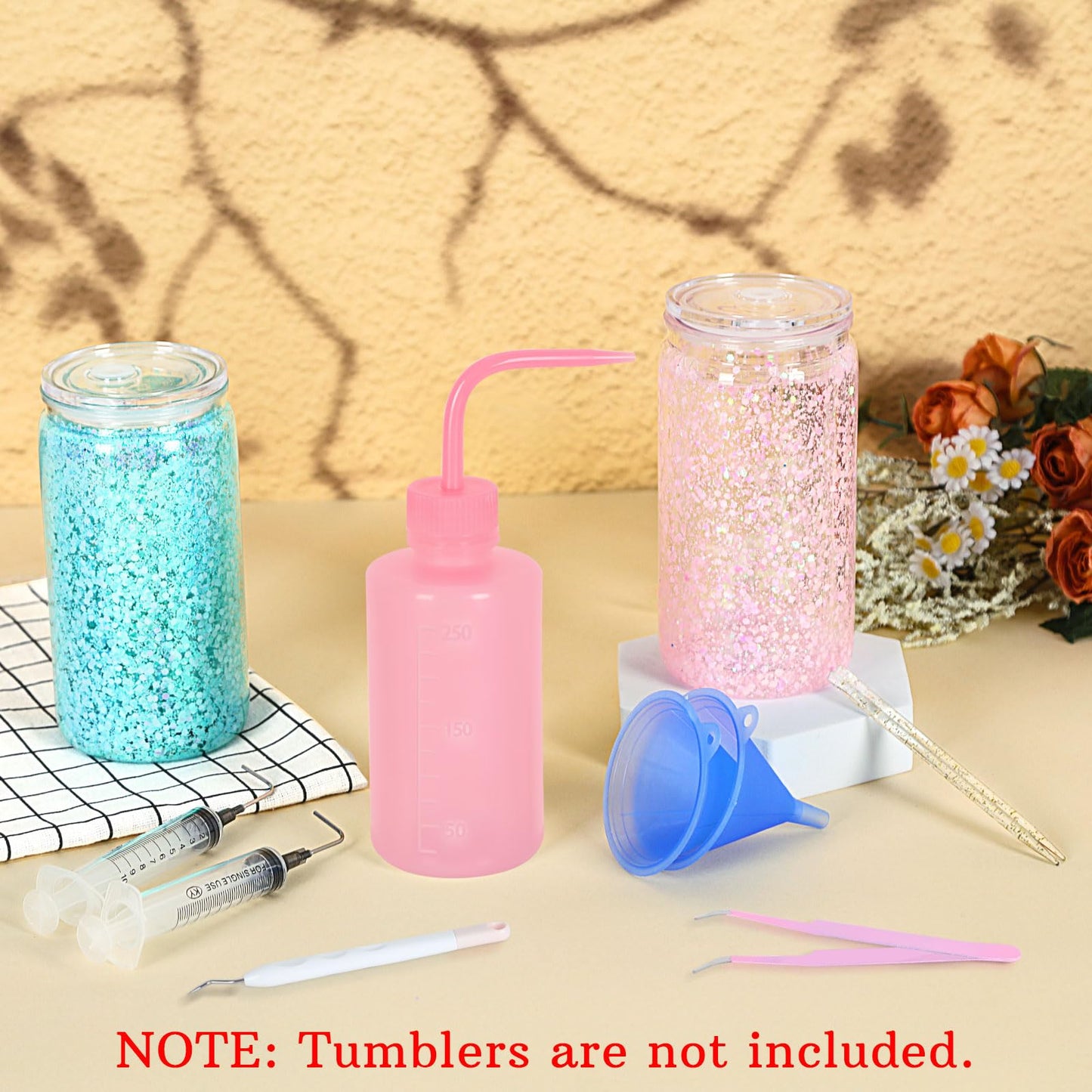 Maucircol 13 Pieces Snow Globe Tumbler DIY Kit Supplies for Snow Globe, Snowglobe Tumbler DIY Tool (Cups are NOT Included)
