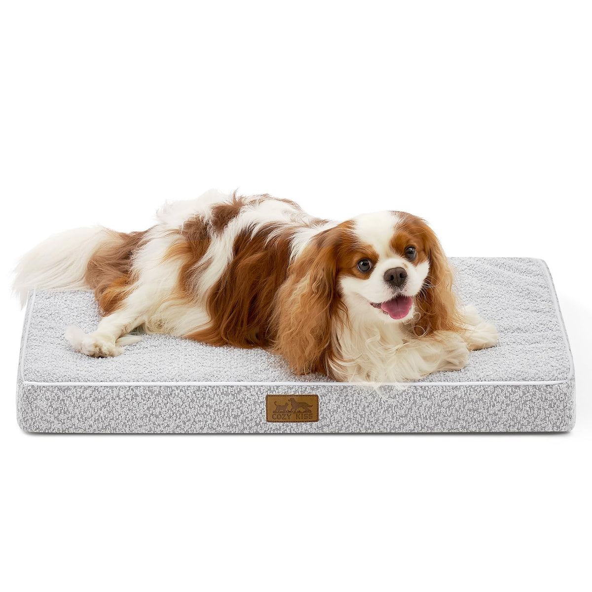 COZY KISS Flat Dog Crate Bed Washable for Small Dogs, S 24x16 inch Beige