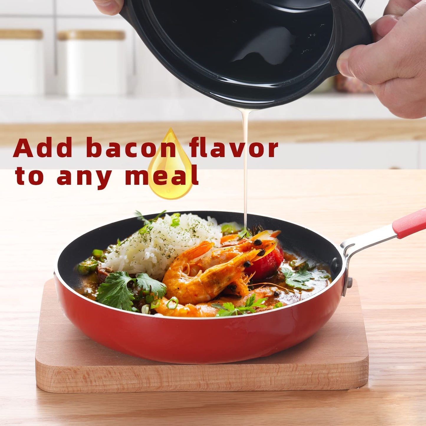 ONTUBE Ceramic Bacon Grease Container Keeper with Strainer, Frying Oil Storage Can 17 oz, Navy