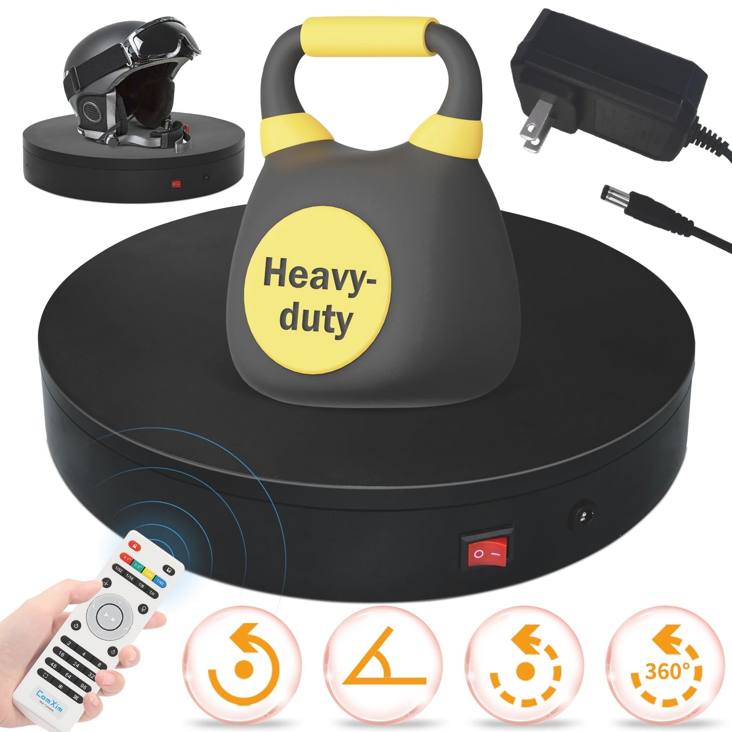 15.8In Remote Motorized Electric Turntable Rotating Display Stand Rotating Platform Photography Turntable motorized lazy susan base giratoria para for Photography,3D Scanner,(Load Range:132~400lbs)