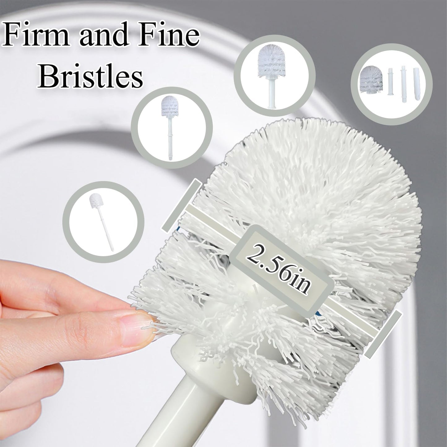 Ceramic French Bulldog Toilet Brush Holder – Cute Bathroom Decor with Hideaway Storage, Space-Saving Design, Premium Ceramic Dog Lover Gift, Includes 2 Durable Scrub Brushes (White)