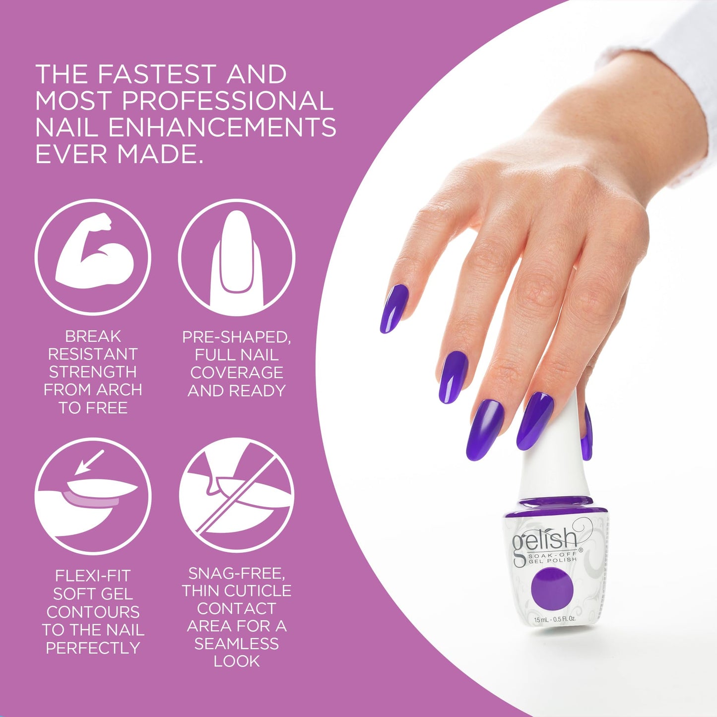 Gelish Soft Gel™ Tips – Professional Quality Press on Nails Extension for Strong, Long-Lasting Manicures – Easy Application, Natural Look, Pre-shaped False Nail (Medium Round Natural, 160 Count)