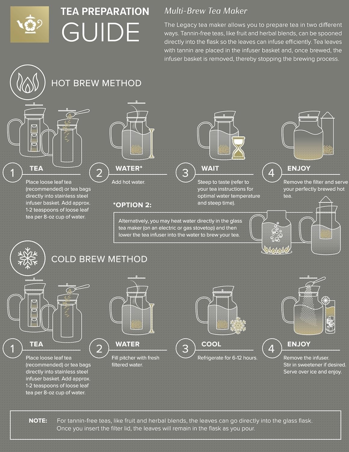 Teabloom 100% Plastic-Free Extra-Large Multi-Brew Borosilicate Glass Teapot + Kettle + Pitcher – Steep and Serve Hot Tea, Iced Tea, Cold Brew Tea and Fruit Infused Water – Legacy Tea Maker