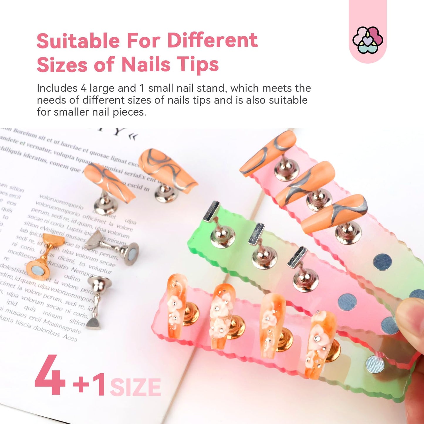 SAVILAND 3 Sets Nail Stand: Magnetic Nail Holder for Painting Nails with Reusable Putty 40pcs Nail Stand for Press On Nails Cat Eye Polish Magnet Set 2024 5 in 1 Multi-Function Cat Eye Nail Magnet