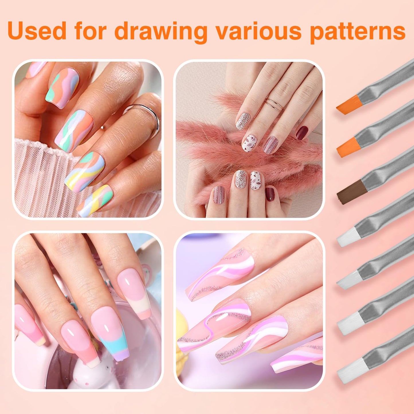31pcs Nail Art Brushes, Nail Art Design Tools Kit with Liner Brush Dotting Tools Drawing Pens Design Tools Polish Brushes for Women Nails Gel Painting