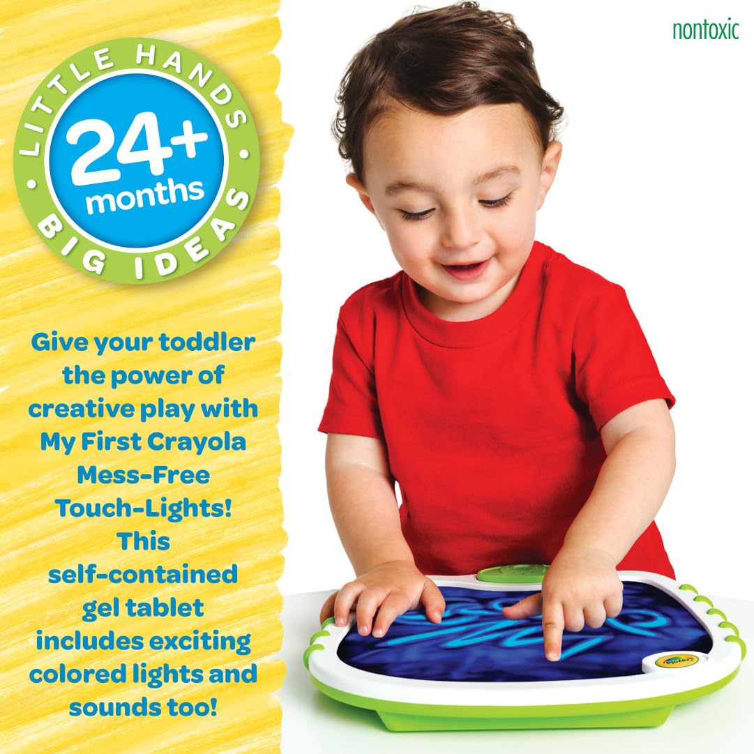 Crayola Toddler Touch Lights, Musical Sensory Toys for Toddlers, Essential Easter Basket Stuffers & Gifts, Light Up Drawing Pad, Mess Free Painting, Travel Activity, 2+