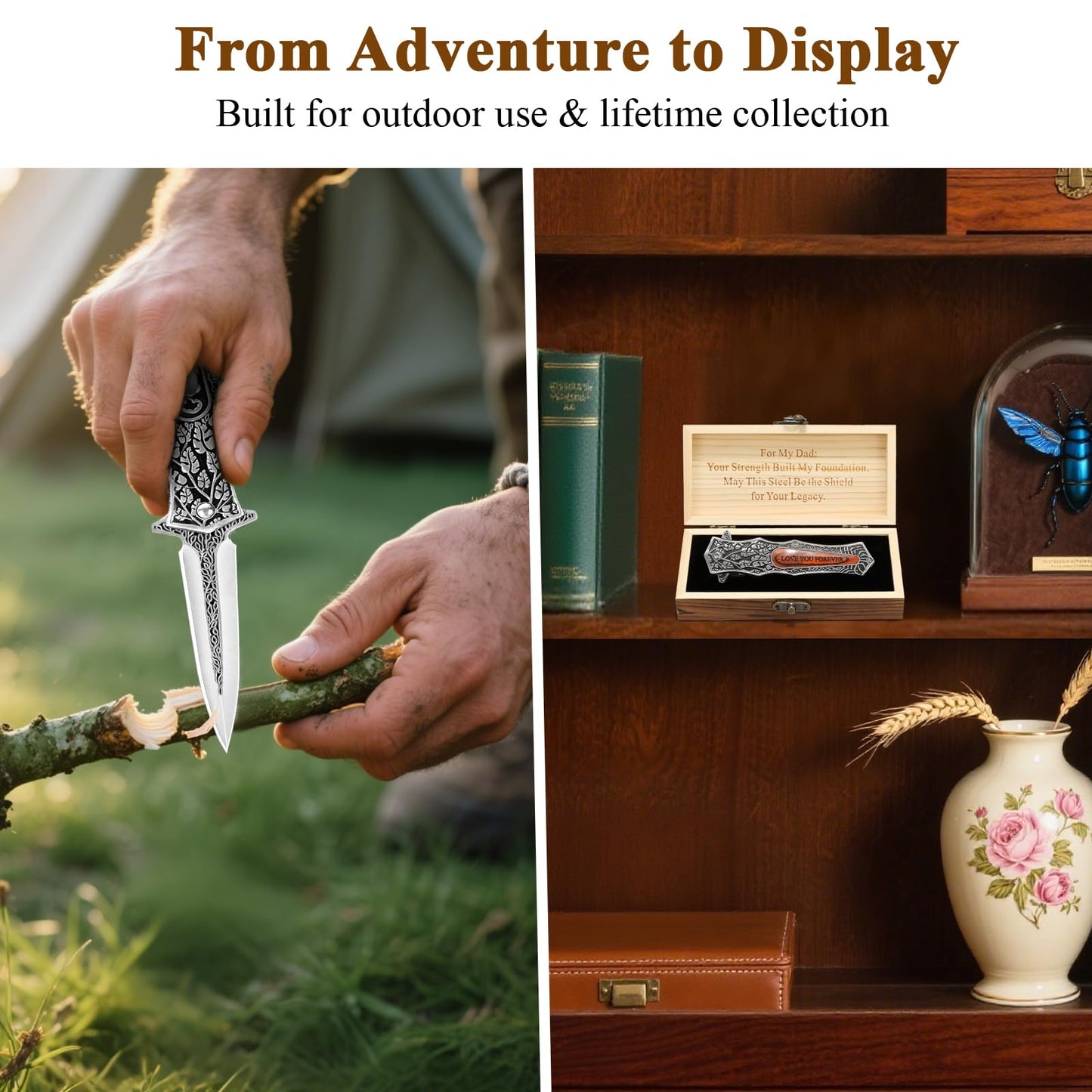 Birthday Gifts For Dad, Personalized Gift For Dad On Christmas And Father'S Day, Multitool Engraved Pocket Folding Knife With Gift Box For Father, Cool Idea Presents For Daddy From Daughter & Son
