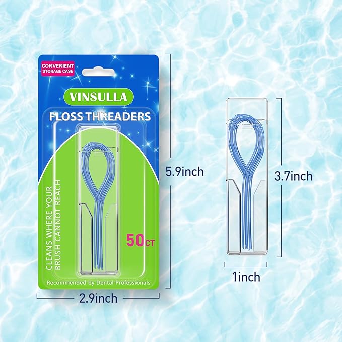 Floss Threaders for Braces, Bridges, and Implants (50 Count (Pack of 3))