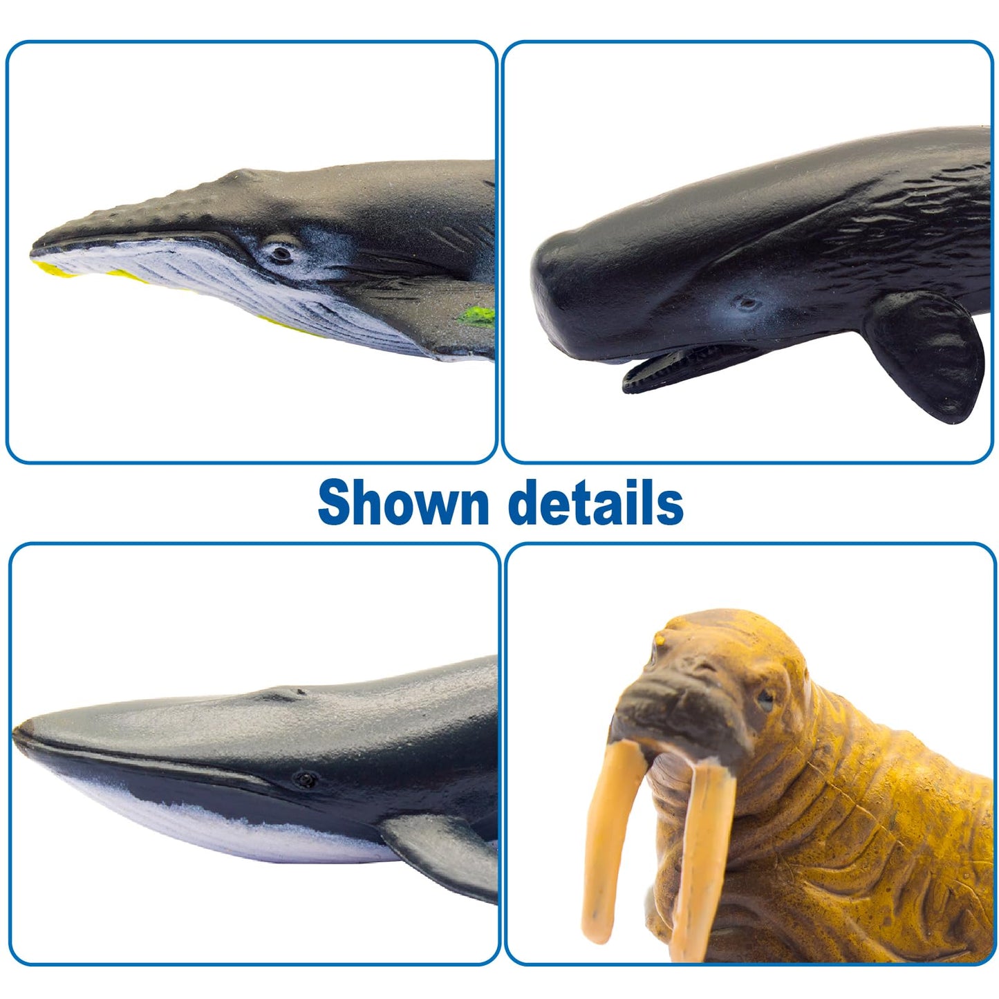ZECHOCHOZE 37pcs Mini Ocean Animal Figurines Toys, Include Animals Like Realistic Sharks, Whales, Octopus, Turtles, Penguin, Suitable for Children's Parties, Cake Toppers, School Projects