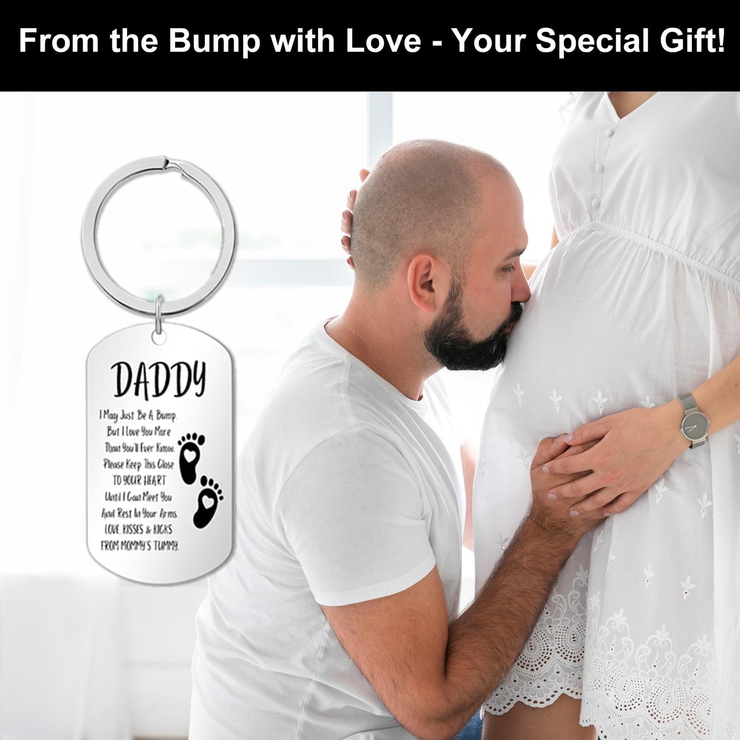 Funny New Dad Gift Set – 8-Piece First-Time Dad Kit for Baby Shower & Gender Reveal – Includes Socks, Decision Coin, Keychain, Guide Card, Wristband & More – Unique Gift for Expecting Fathers!