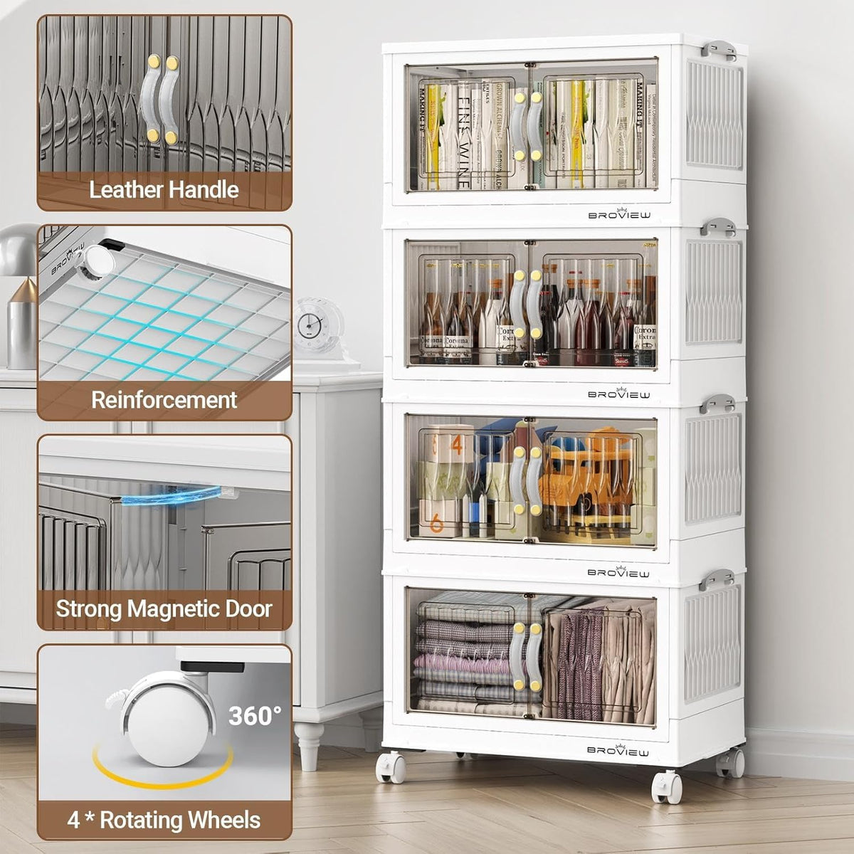180Qt Stackable Storage Bins with Lid (4 Count)