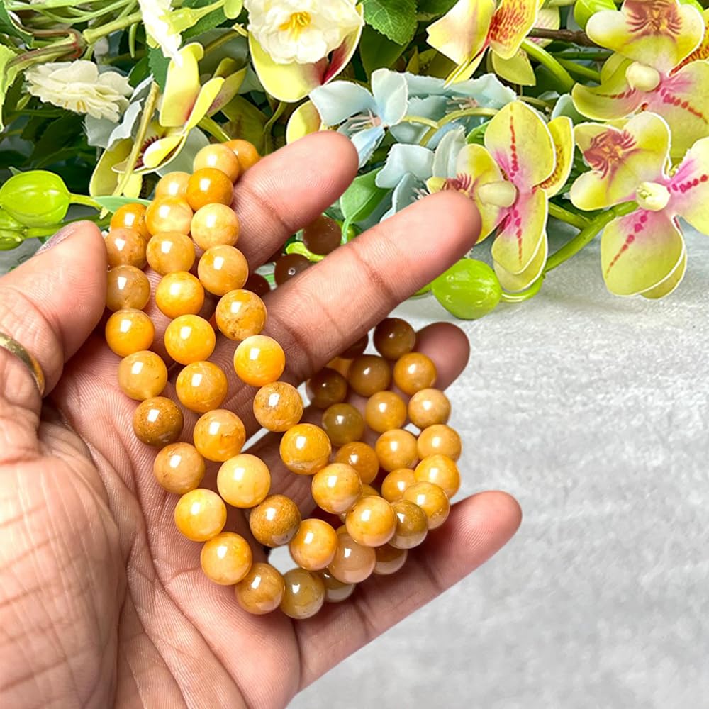 Crystal Treasure 8mm Golden Healer stone Round Beads Stretch Bracelet