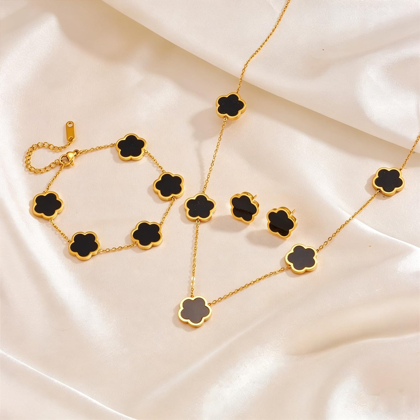 Minimalist Jewelry Set, Stainless Steel Necklace and Earring Set, Necklace and Bracelet Set, Classy Accessories for Women